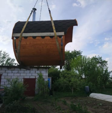 Купить баню бочку № 497 в Кондопоге по цене от 376217 руб. цена в Кондопоге от 376 217 руб.